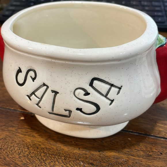 *Vintage Salsa Red Hot Jalapeno Pepper Serving Dish Bowl Lid No Spoon. - Picture 7 of 8